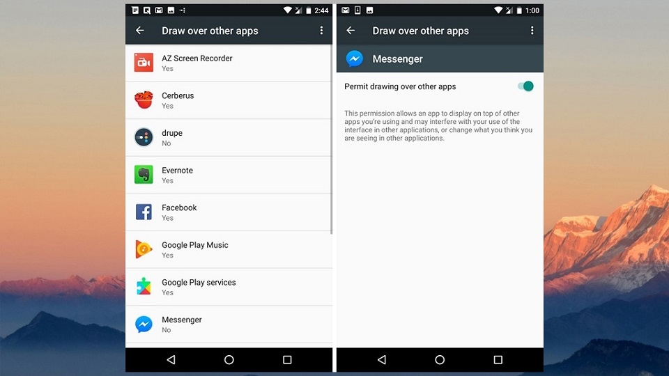 Tắt lớp phủ màn hình trên Android