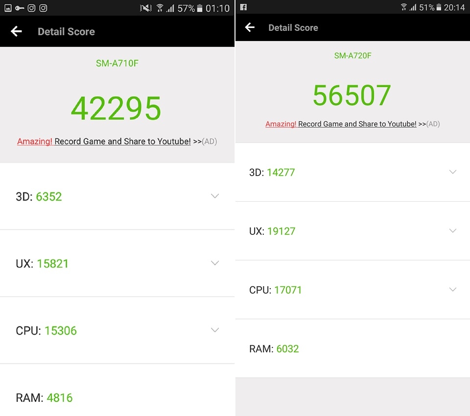 Cấu hình Galaxy A7 2017 và Galaxy A7 2016