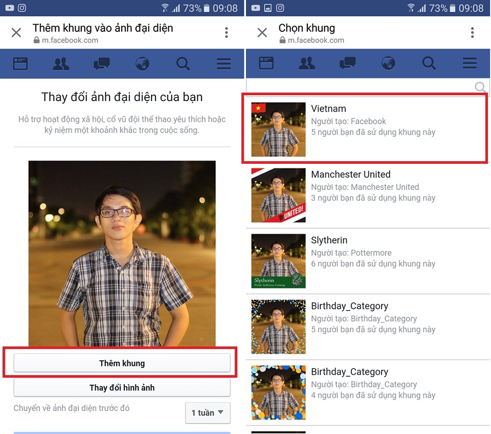 Cách đặt avatar có gắn quốc kỳ