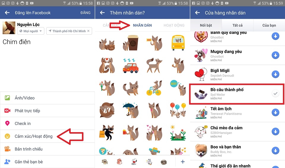 Sticker Facebook bồ câu thành phố Facebook Sticker Facebook bồ câu thành phố Facebook