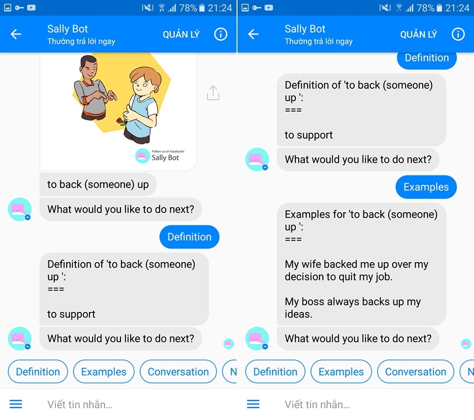 Sử dụng chatbot học tiếng Anh