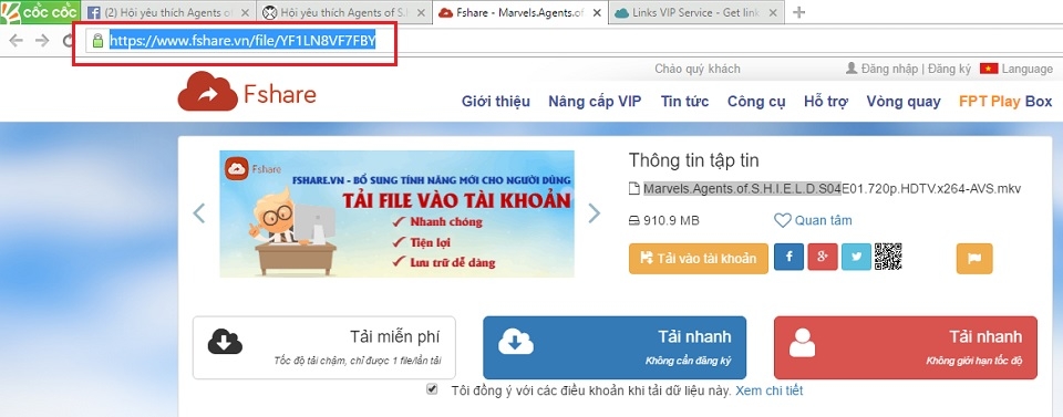 Hướng dẫn cách get link Fshare, 4share 6