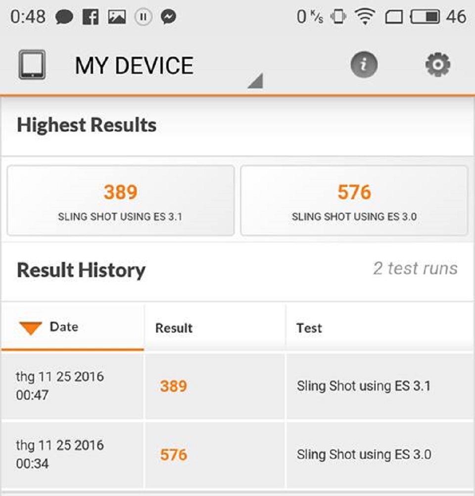 Điểm 3D Mark Meizu U20