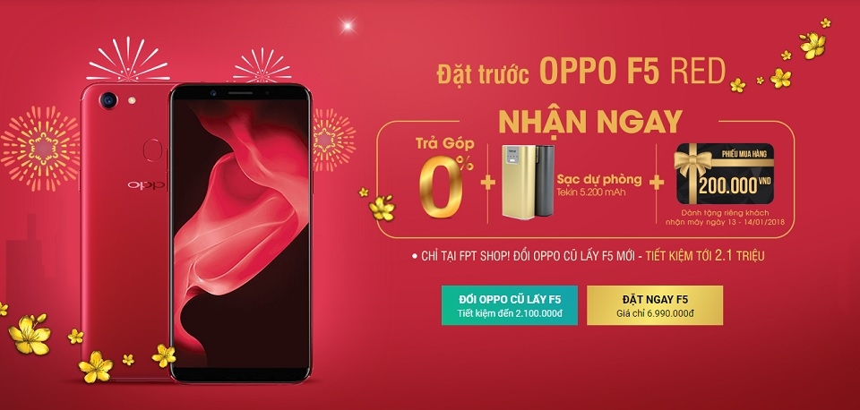 Đặt hàng OPPO F5 Red tại FPTShop (Ảnh 2)