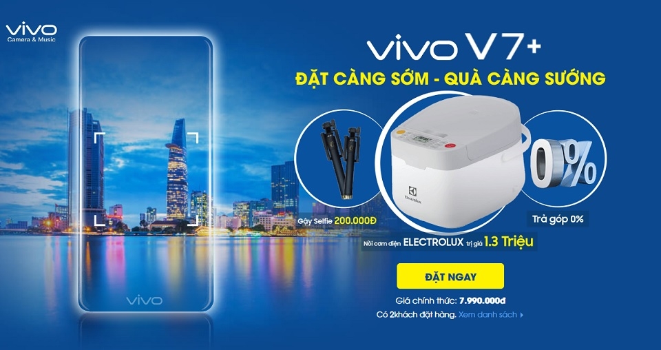 Đặt cọc Vivo V7 Plus tại FPT Shop nhận quà khủng (Ảnh 2)