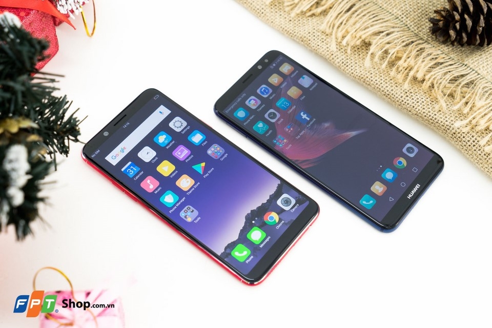 OPPO F5 Red và Huawei Nova 2i