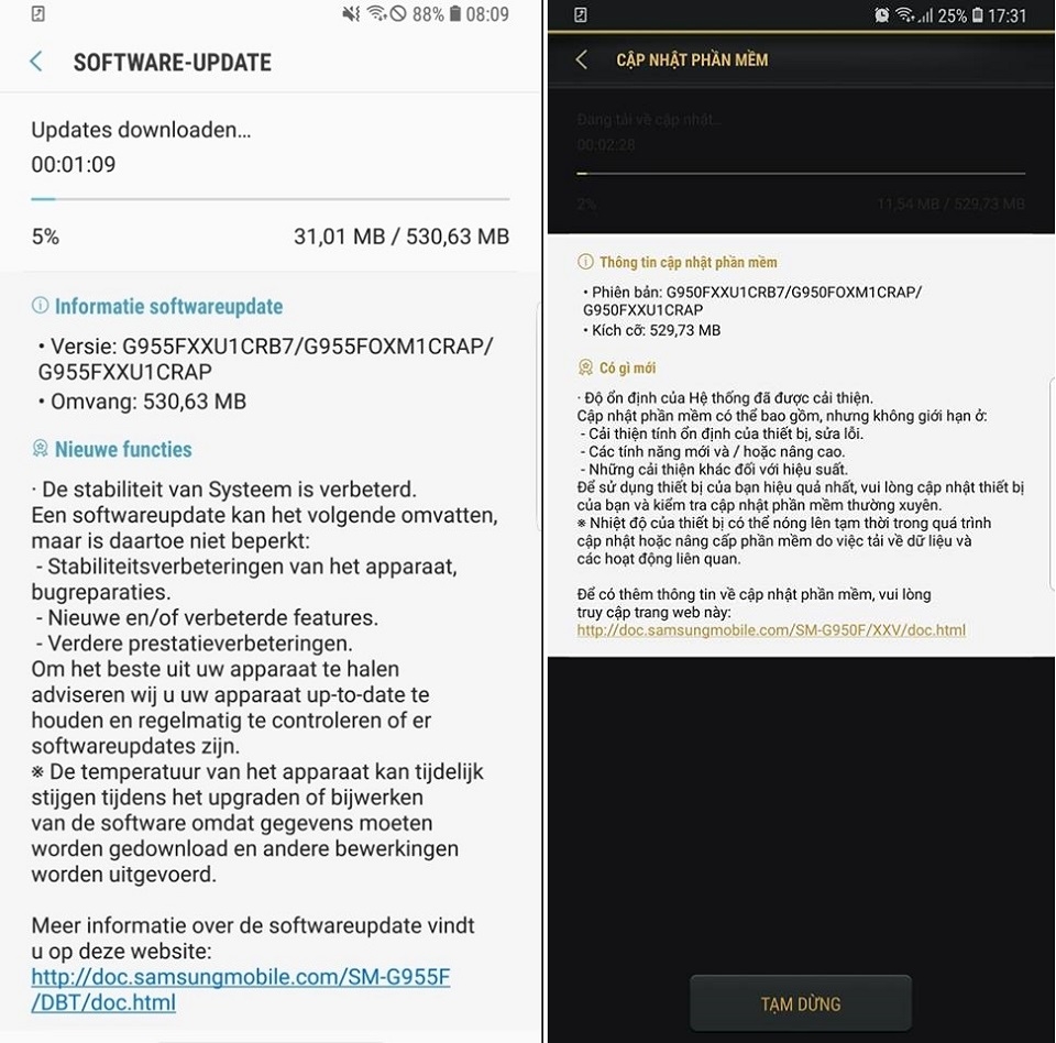 Galaxy S8 chính hãng Việt Nam đã nhận bản cập nhật tương tư như các máy quốc tế Galaxy S8 chính hãng Việt Nam đã nhận bản cập nhật tương tư như các máy quốc tế
