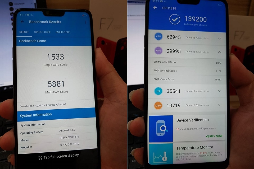 Xuất hiện điểm benchmark của OPPO F7 tại VIệt Nam (Ảnh 1)