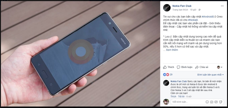 Nokia 8 chính thức lên đời Android 8 (Android O) (Ảnh 2) Nokia 8 chính thức lên đời Android 8 (Android O) (Ảnh 2)