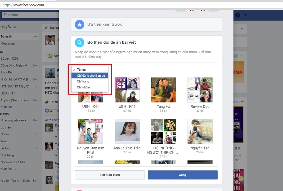 Unfollow/bỏ theo dõi cùng lúc nhiều người Facebook (Ảnh 3) Unfollow/bỏ theo dõi cùng lúc nhiều người Facebook (Ảnh 3)
