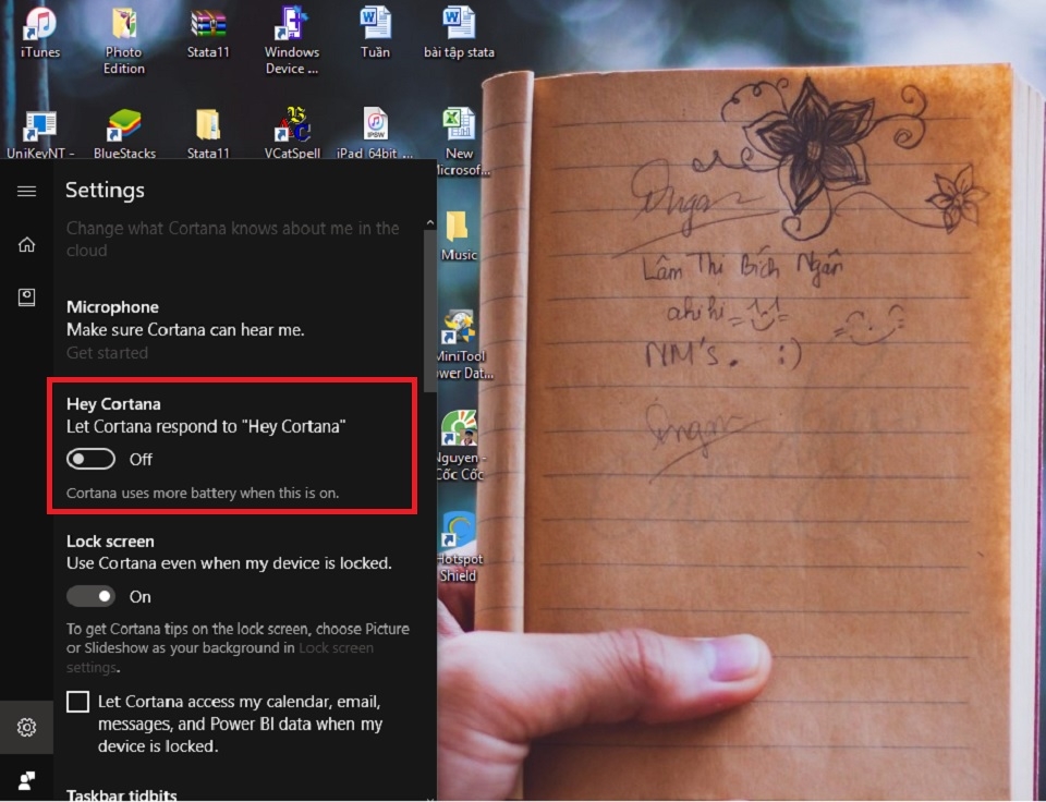 Tắt Cortana