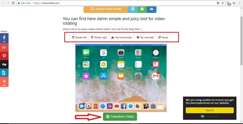 Xoay video bị ngược bằng công cụ trực tuyến (Ảnh 2)