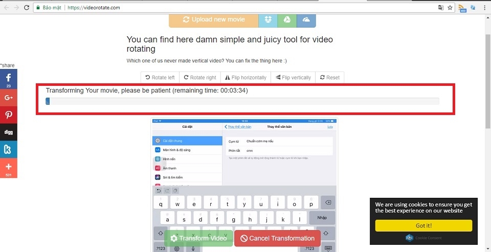 Xoay video bị ngược bằng công cụ trực tuyến (Ảnh 3)