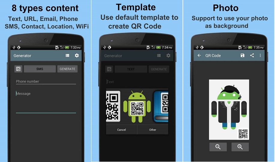 mềm hỗ trợ tạo mã QR trên Android
