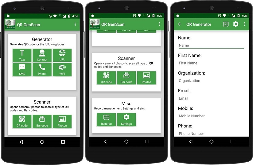 mềm hỗ trợ tạo mã QR trên Android