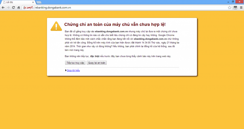 Cách khắc phục lỗi chứng chỉ bảo mật Google Chrome Cách khắc phục lỗi chứng chỉ bảo mật Google Chrome