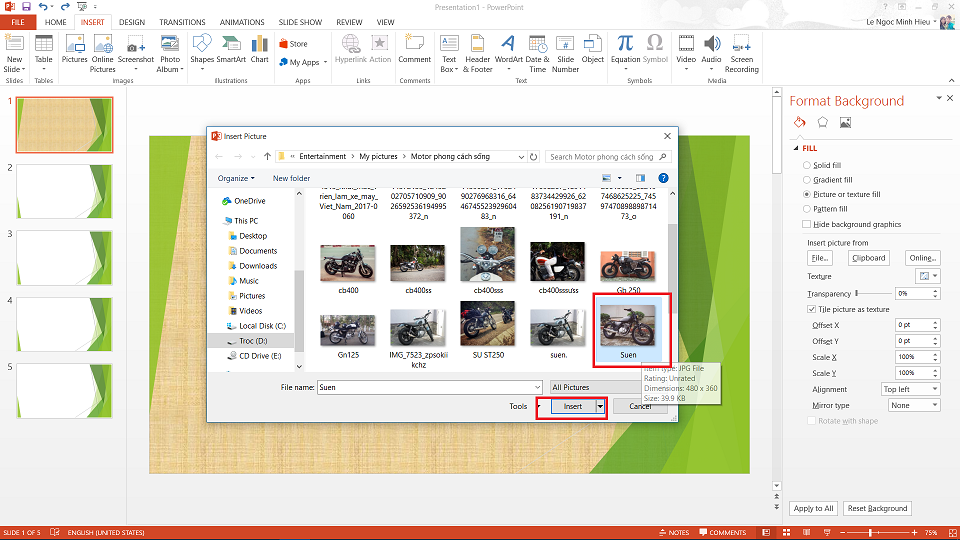 Cách thay đổi hình nền background trong Powerpoint 4
