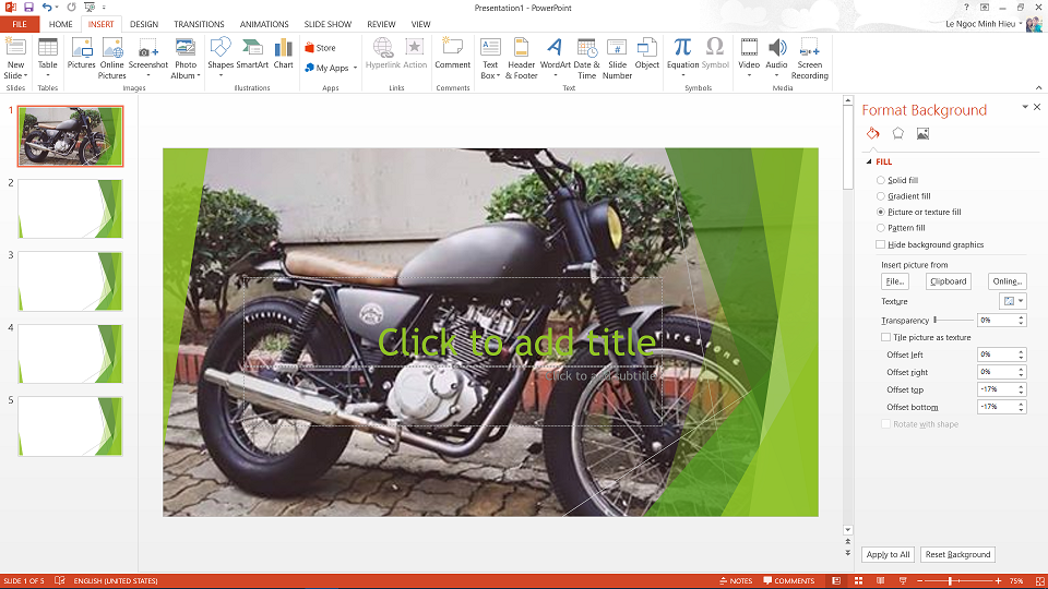 Cách thay đổi hình nền background trong Powerpoint 5