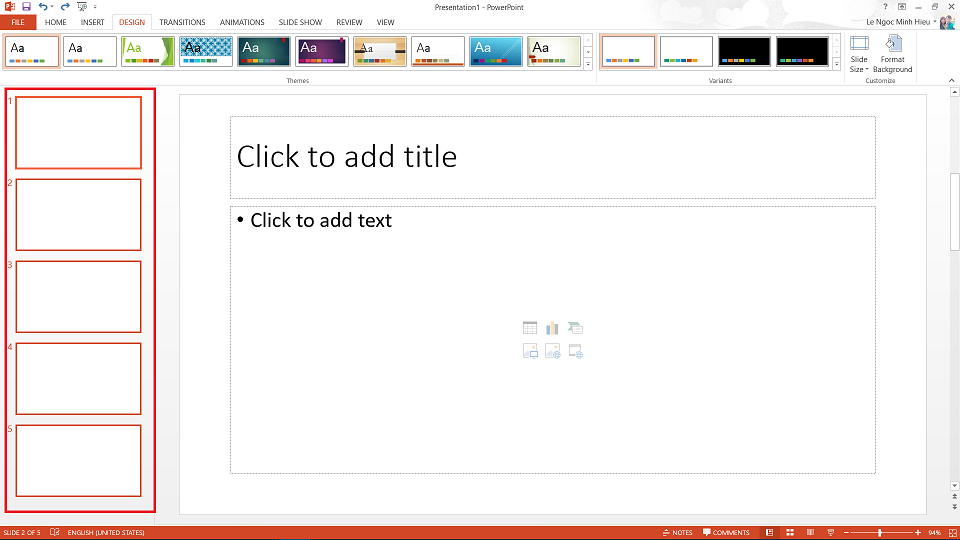 Cách chèn hình nền vào PowerPoint 2