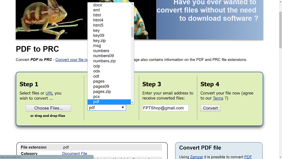 Hướng dẫn chuyển sang file prc online Hướng dẫn chuyển sang file prc online