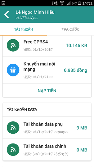 Kiểm tra dung lượng 4G Viettel bằng ứng dụng My Viettel 03