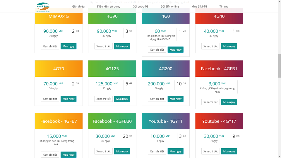 đăng ký khuyến mãi viettel