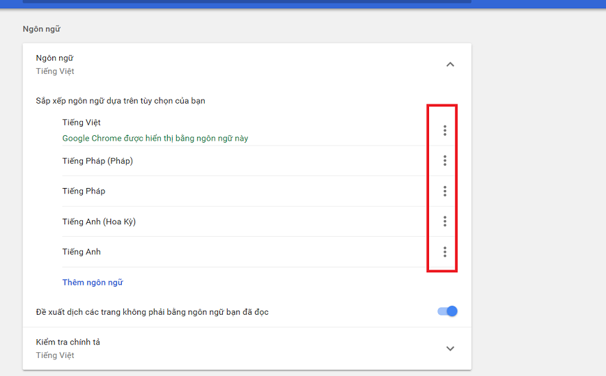 đổi ngôn ngữ chrome