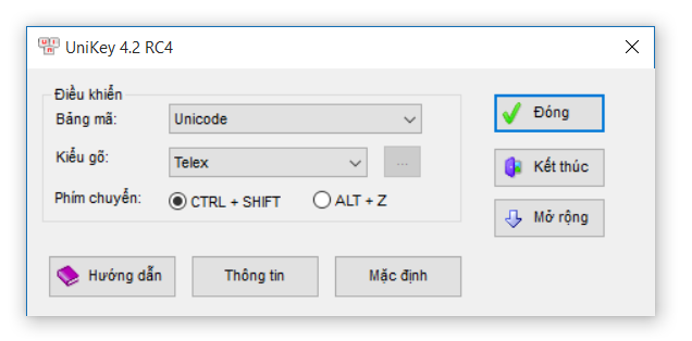 cách mặc định unikey không chạy cùng windows 10
