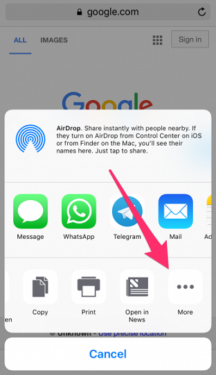 dịch văn bản bằng Safari
