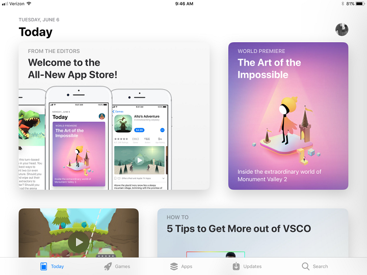 cập nhật trên iOS 11