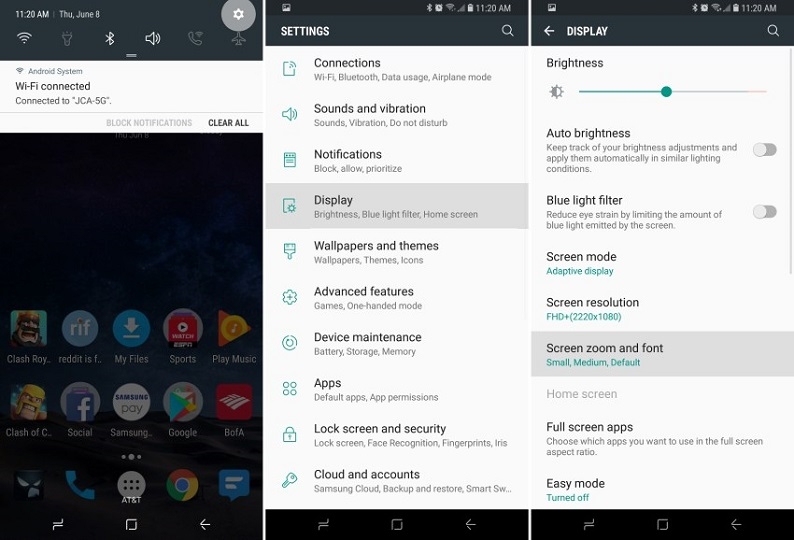 đổi font chữ cho Galaxy S8