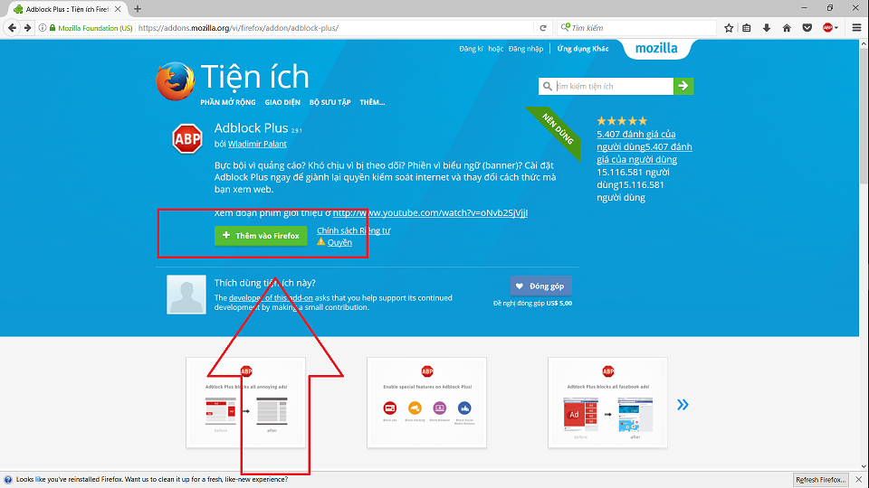 Hướng dẫn chặn quảng cáo trên firefox