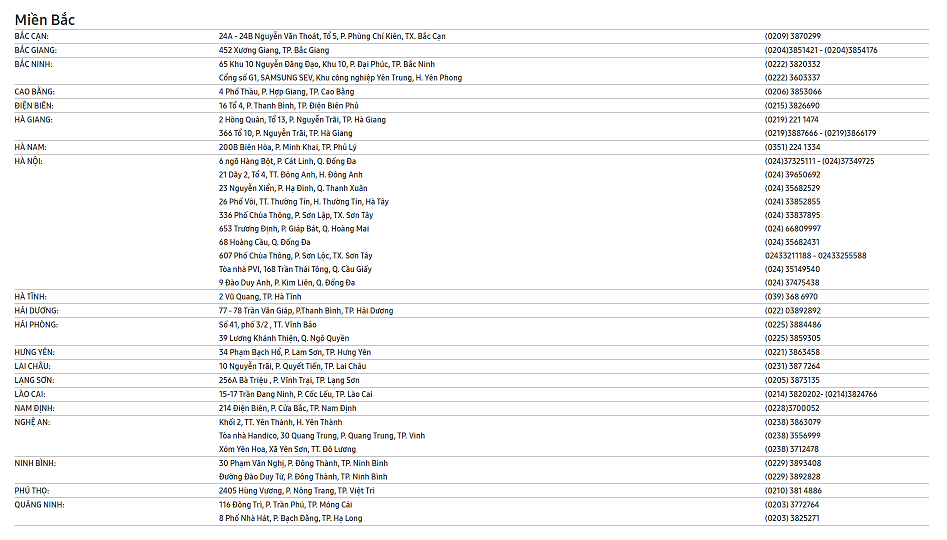 Trung tâm bảo hành điện thoại Samsung nằm ở đâu? Trung tâm bảo hành điện thoại Samsung nằm ở đâu?