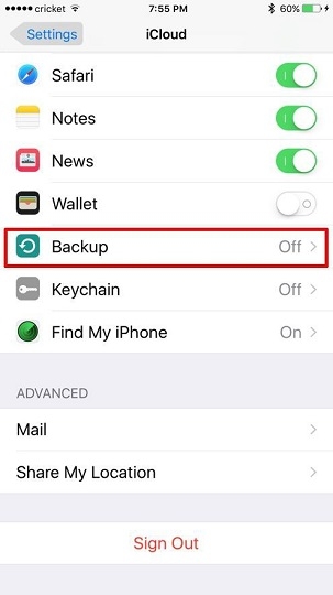 back up iPhone