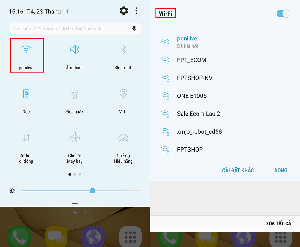 Trên giao diện Grace UX mới, người dùng có thể tương tác nhanh hơn với Quick Setting