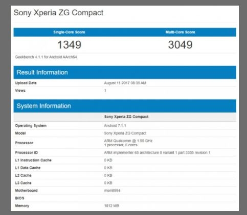 Xperia ZG Compact bỗng dưng xuất hiện trên Geekbench, sẵn sàng ra mắt?