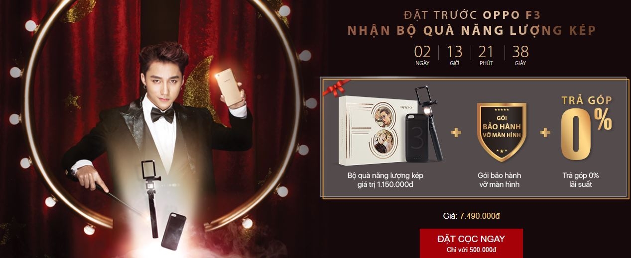 Bất ngờ: Mua OPPO F3 camera selfie kép được tặng quà lớn, tặng luôn cả tiền cọc