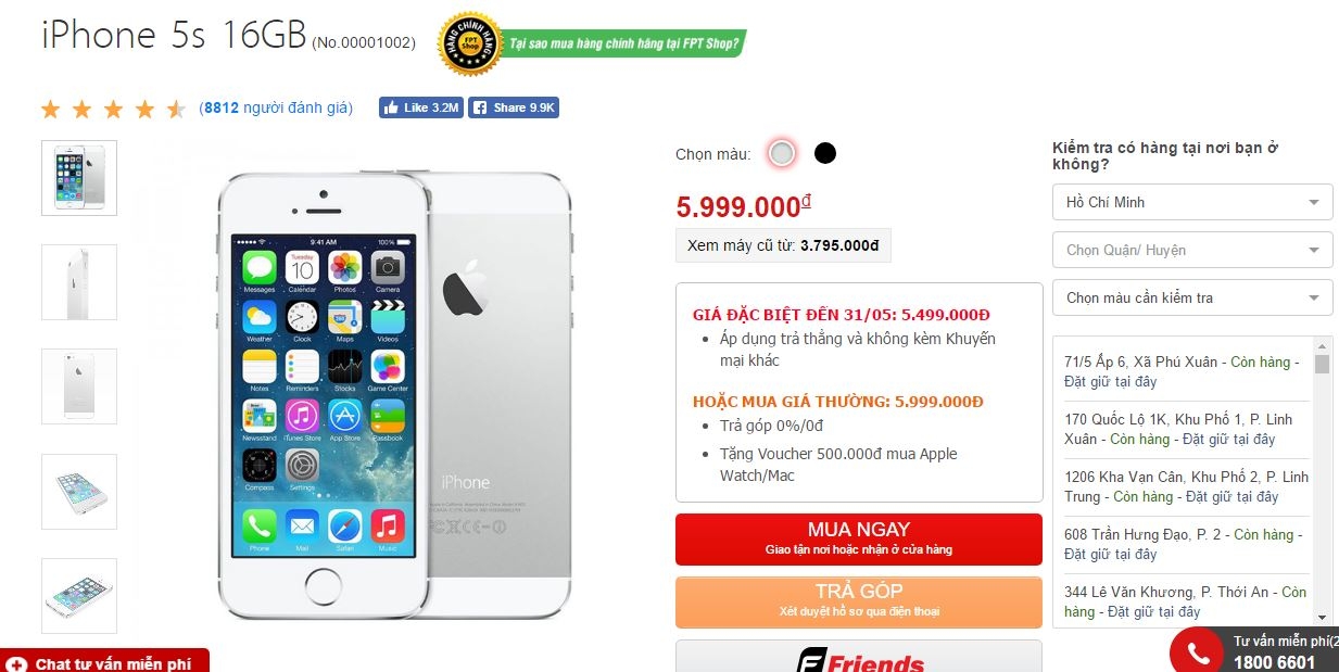 iPhone 5s được giảm giá thêm lần nữa