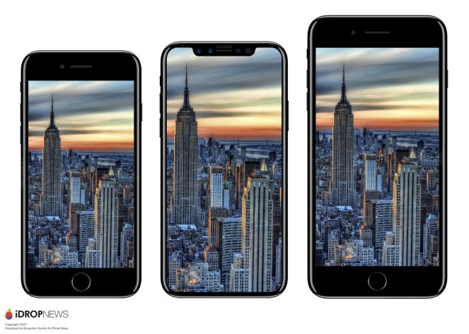 iPhone 8 với thiết kế cực cuốn hút được đặt cạnh Galaxy S8 và S8 Plus