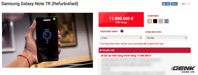 Galaxy Note 7 tân trang sắp bán ra tại Việt Nam với giá bán phải chăng Galaxy Note 7 tân trang sắp bán ra tại Việt Nam với giá bán phải chăng