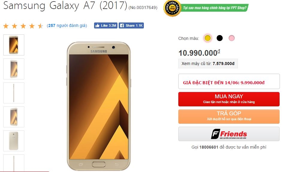 Galaxy A5, Galaxy A7 2017 thiết kế như flagship, pin trâu, camera khủng hạ giá mạnh thêm lần nữa