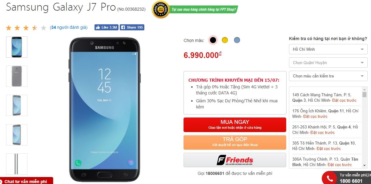 Galaxy J7 Pro phá vỡ mọi kỷ lục về doanh số bán ra từ trước tới nay tại Việt Nam