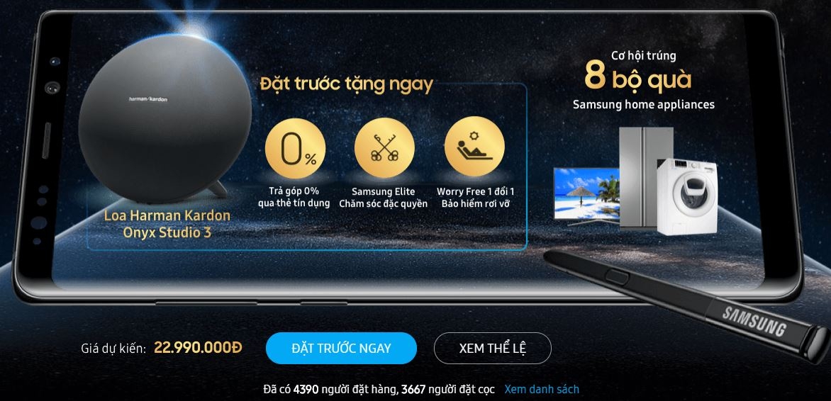 Đặt Hàng Note 8