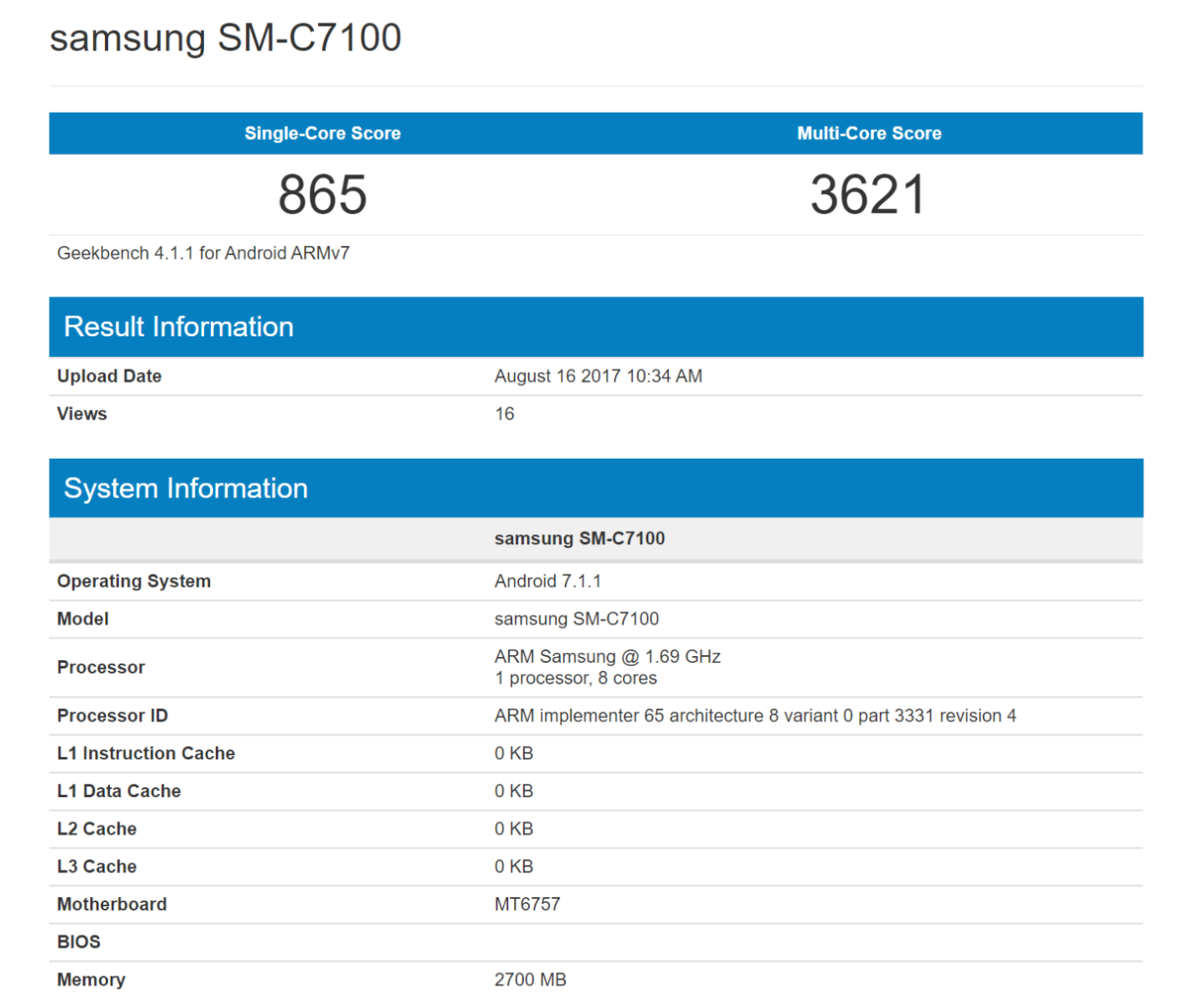 Galaxy C7 2017 camera kép tiếp tục xuất hiện trên Geekbench, lần này là phiên bản giá rẻ Galaxy C7 2017 camera kép tiếp tục xuất hiện trên Geekbench, lần này là phiên bản giá rẻ