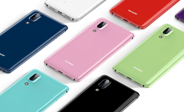 Smartphone Sharp không viền màn hình xuất hiện với nhiều màu sắc trẻ trung, camera kép như iPhone 8