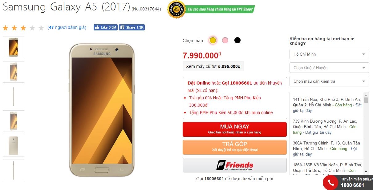 Bộ đôi Galaxy A5, A7 2017 chống nước, camera 16/16 MP chính thức hạ giá mạnh