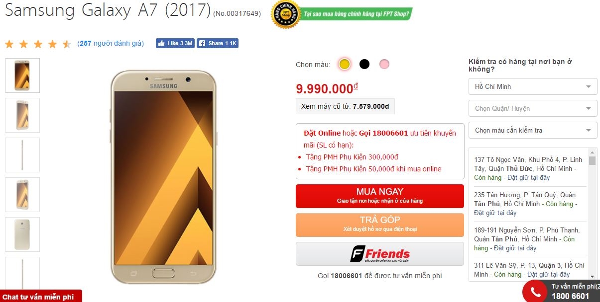 Bộ đôi Galaxy A5, A7 2017 chống nước, camera 16/16 MP chính thức hạ giá mạnh