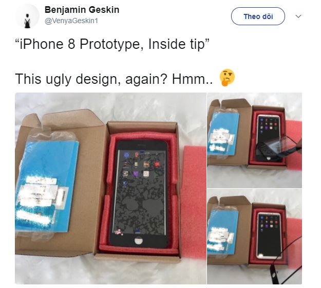 iPhone 8 tiếp tục xuất hiện “bằng xương bằng thịt” với màn hình 18:9, viền siêu mỏng