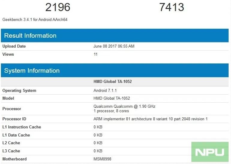 Nokia 9 camera kép tiếp tục rò rỉ cấu hình khủng trên Geekbench