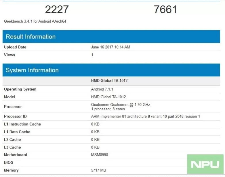 Siêu phẩm Nokia 9 với RAM 6GB tiếp tục xuất hiện với điểm hiệu năng ấn tượng